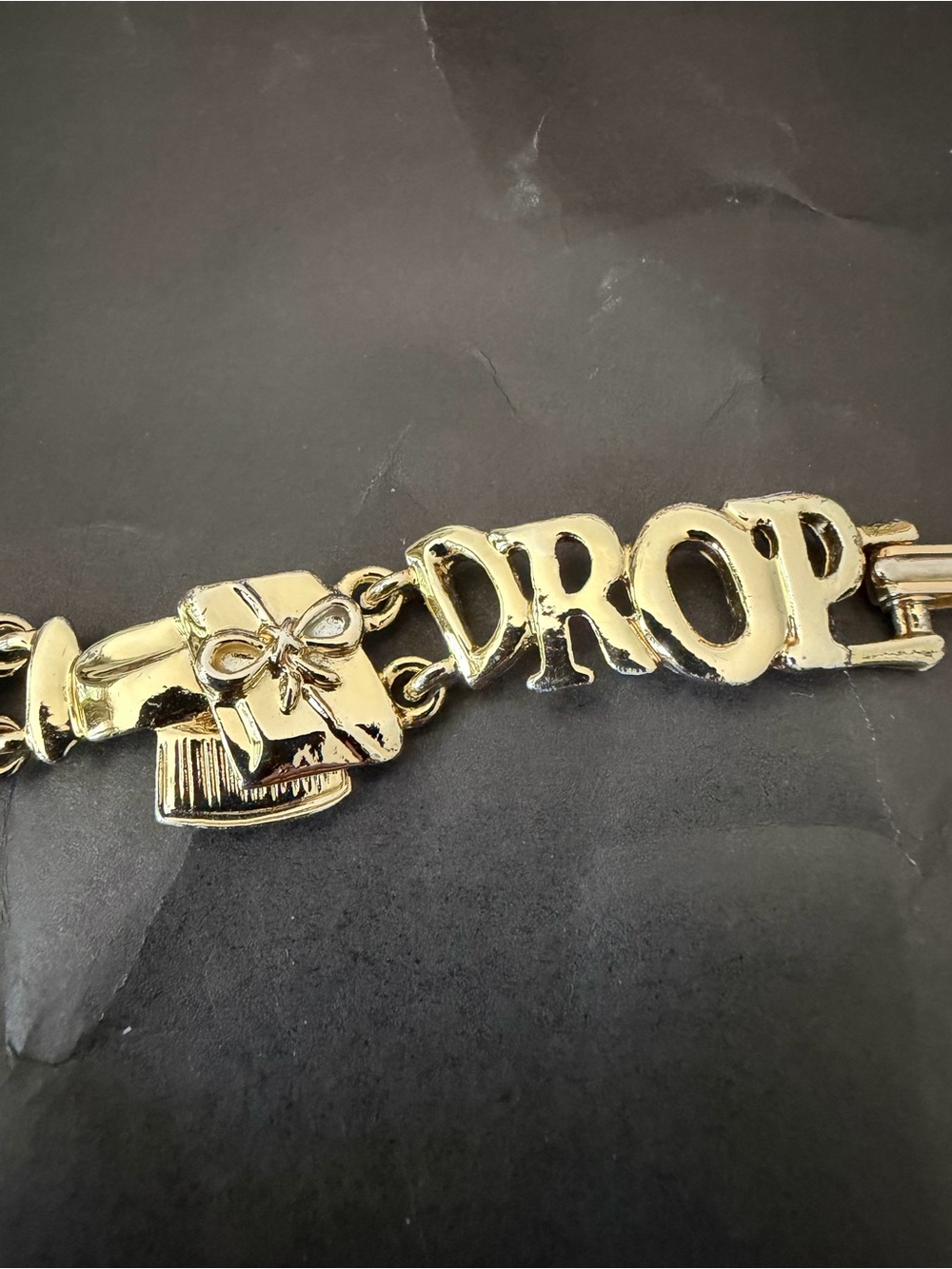 Gold Tone 'Shop Til You Drop' Charm Bracelet - Picture 3 of 5